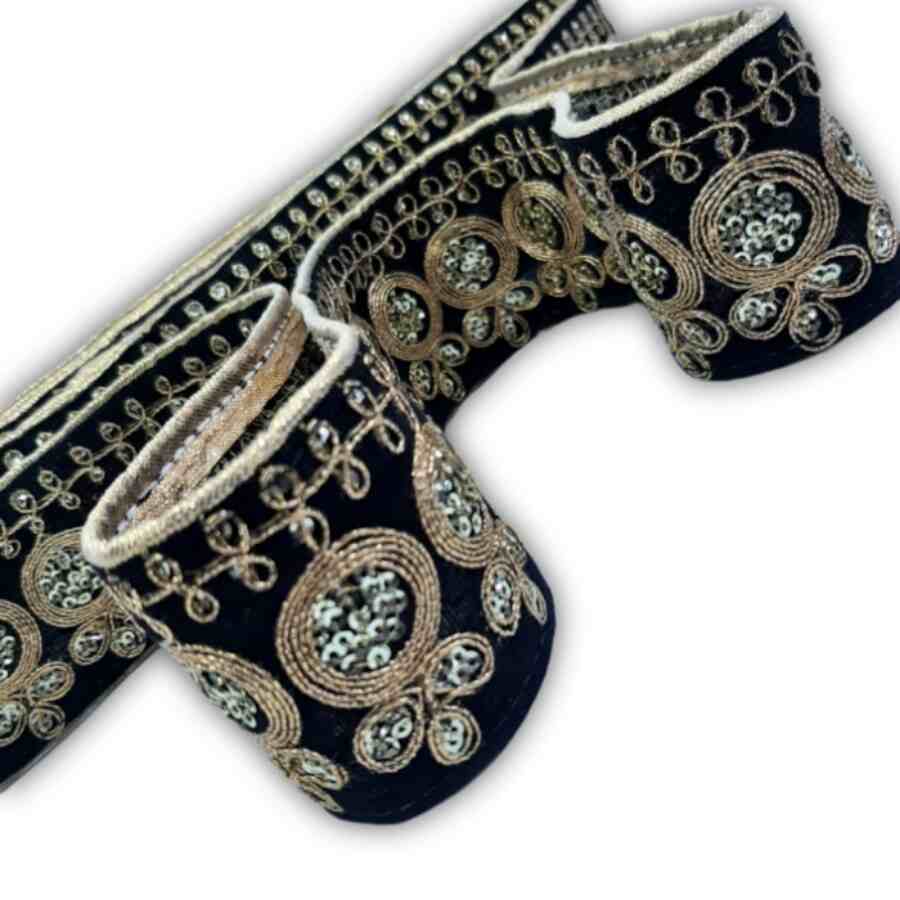 یراق هندی مشکی طلایی کد A17